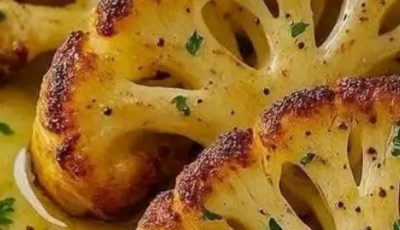 I cook cauliflower like this! Cheesy Baked Cauliflower