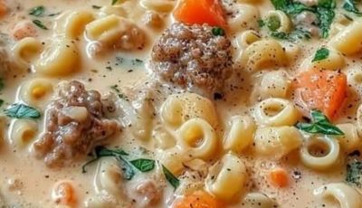 CREAMY PARMESAN ITALIAN SAUSAGE DITALINI SOUP!!!