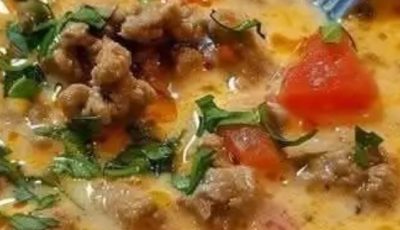 Mediterranean Cheesy Keto Taco Soup