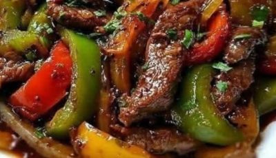 Sizzling Chinese Pepper Steak with Onions