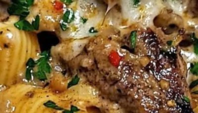 Garlic Butter Steak Bites & Creamy Parmesan Shells