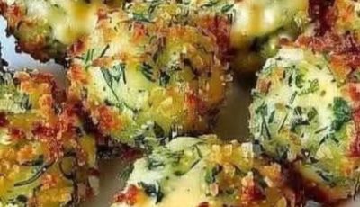 Crispy Cheesy Herb Bites with Creamy Dip