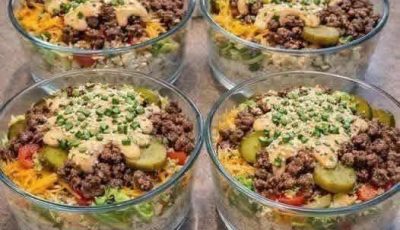 Big Mac Cheeseburger Protein Bowl (High-Protein, Low-Calorie Burger Bowl)
